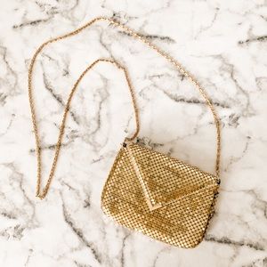 Gold sequence small shoulder purse